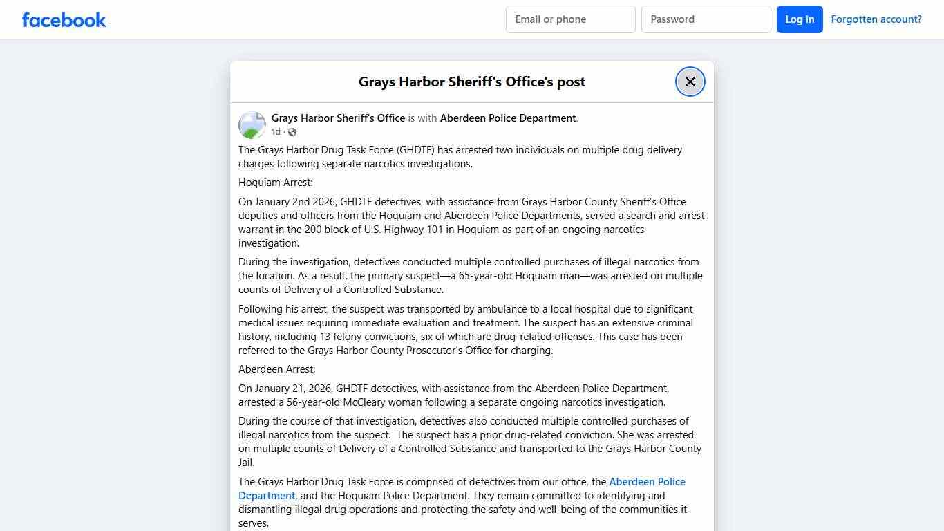 The Grays Harbor Drug Task... - Grays Harbor Sheriff's Office Facebook